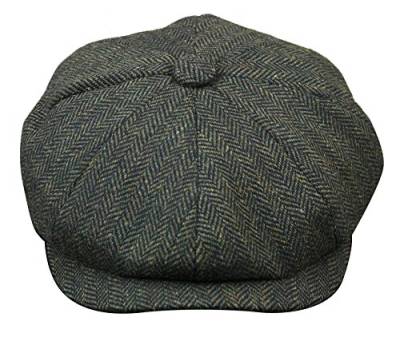 TruClothing.com Herren Mütze Tweed Design Stil Kariert Preis Angebot Olive-grün S von TruClothing.com