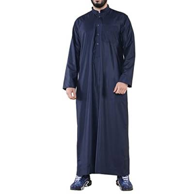 TruClothing.com Herren Thobe Jubba Nehru Kragen Islamische Kleidung Muslim Kleid Robe Saudi - marineblau XXL von TruClothing.com