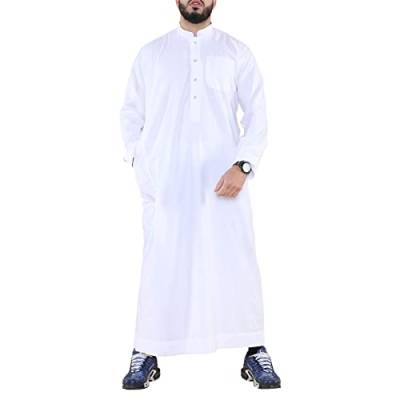 TruClothing.com Herren Thobe Jubba Nehru Kragen Islamische Kleidung Muslim Kleid Robe Saudi - weiß L von TruClothing.com