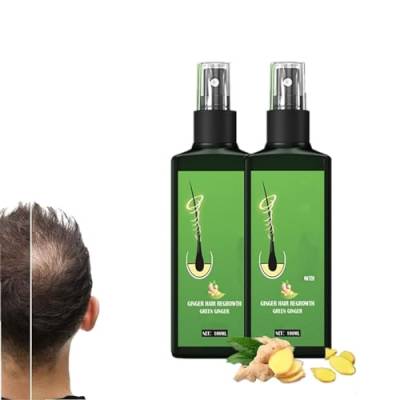 ULPro Pflegendes Ingwer-Spray,Nährendes Ingwer-Spray zum Nachwachsen,Organic Growth Plus Pflegendes Ingwer-Spray Haarwachstum für Männer und Frauen,Haarwachstumsserum Haarlotion (2 pcs) von ULPro