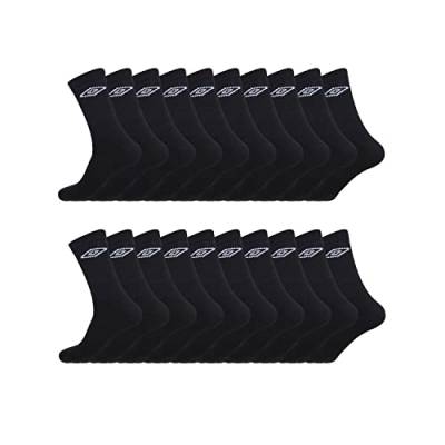 Socken Herren Bewegungsfreiheit, Sportsocken Herren, Angenehm, Ultraweich (20er Pack), Schwarz, 43/46 von UMBRO