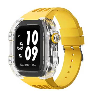 UNCASO Transparenzgehäuse-Modifikationsset für Apple Watch, Gummiband für iWatch Serie 8, 7, 6, 5, 4, SE, 45 mm, 44 mm, Luxus-Sportarmband, Refit MOD, For 44mm, Achat von UNCASO
