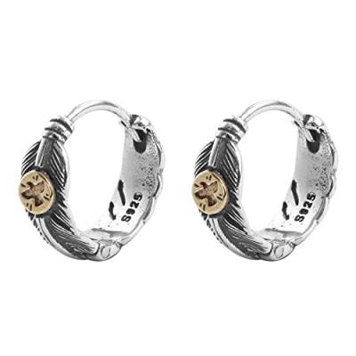 Ohrringe Aus Sterling Silber Reifen, Federreihe, Adlerohrringe, Biker -schmuck, Western Cowboy von UNeedVog