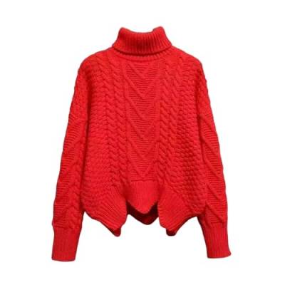 UNeedVog Frauen Rollkragenpullover Retro -Kabel -Strick -Jumper Säuglingsfarb, Klobig Warm Warm, von UNeedVog