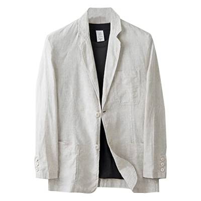 UNeedVog Herren Casual Leinen Blazer Zwei -knopf Leichte Sportmantel Festkoloranzug Blazer von UNeedVog