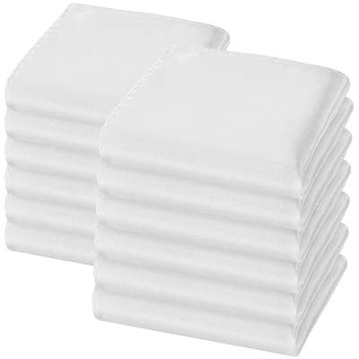 URAQT Einstecktuch Herren, 12 Stück Weiß Stoff Taschentuch, Kleine Taschentücher Kavalierstuch Handkerchiefs, Größe 22 x 22 cm (B) von URAQT