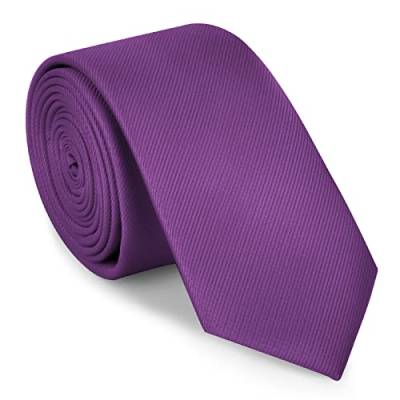 URAQT Herren Krawatten, Klassische Schmale Krawatte 6 cm für Herren, Elegant Hochzeit Krawatte für Büro oder Festliche Veranstaltunge(Violett) von URAQT