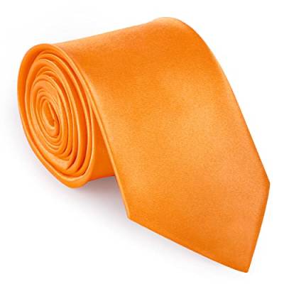 URAQT Herren Krawatten, Satin Elegant Krawatte 8 cm für Herren, Klassische Hochzeit Krawatte für Büro oder Festliche Veranstaltungen (Orange) von URAQT