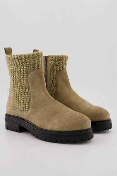 Chelsea-Boots, Damen, beige, Größe: 38, Polyester/Leder, Ulla Popken von Ulla Popken