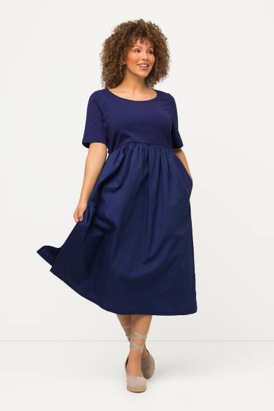 Große Größen Midikleid, Damen, blau, Größe: 46/48, Baumwolle, Ulla Popken von Ulla Popken