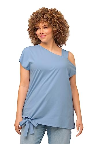 Ulla Popken Damen, Schulterausschnitt, Rundhals, Halbarm T-Shirt, helles blau, 54-56 von Ulla Popken