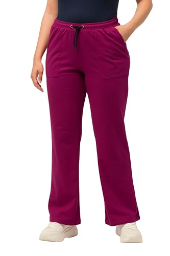 Ulla Popken Damen Jogginghose, Kängurutasche Freizeithose, Magenta, 40W x 32L von Ulla Popken