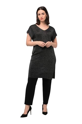 Ulla Popken Damen Strick-Tunika Glitzergarn Kleid, schwarz, 46-48 von Ulla Popken