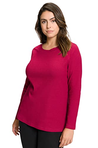 Ulla Popken Damen Turtleneckshirt, Classic T Shirt, Rot, 46-48 Große Größen EU von Ulla Popken