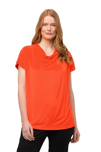 Ulla Popken Damen Wasserfall T-Shirt, Hellorange, 54-56 von Ulla Popken