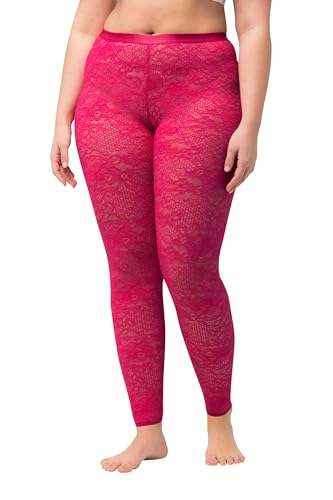 Ulla Popken Damen große Größen Übergrößen Plus Size Strumpf-Leggings, Spitze beere 62+ 816485528-62+ von Ulla Popken