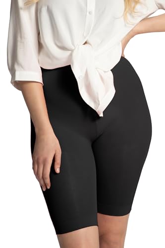 Ulla Popken Damen große Größen Übergrößen Plus Size Strumpf-Radler, 80 den, Oberschenkel-Schutz, knielang schwarz 50+ 799278130-50+ von Ulla Popken