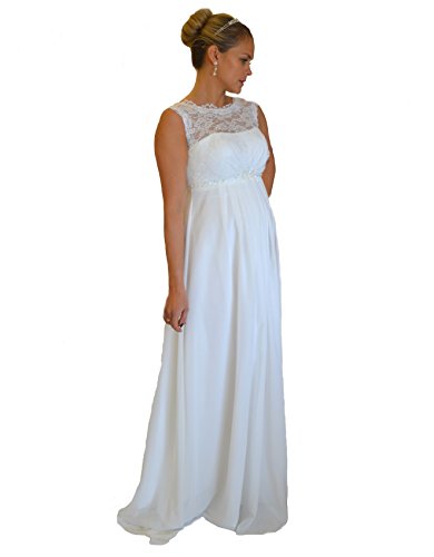 Brautkleid Traum Hochzeitskleid A-Linie Umstandskleid Weiß Ivory Größe 34 bis 52 (40, Weiß) von Unbekannt
