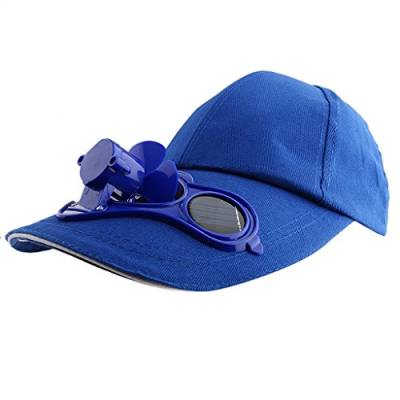 Baseball mit Sommer Sonnenenergie Ventilator Kappe Outdoor Sport Golf Sonnenhut für Damen Herren Kinder - Blau von Generic