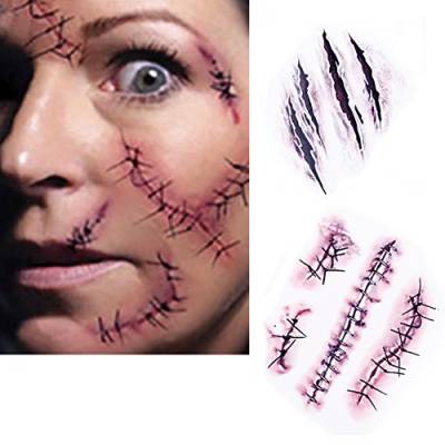 SA Halloween Zombie Narben Tattoos mit gefälschter Scab blut Scars Kostüm Makeup Aufkleber von Unbekannt