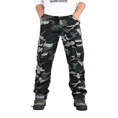 Skihose Herren – Freizeithose mit Außentaschen Camouflage für Männer Multi-Pocket-Hosen in großer Größe, kalte Ausrüstung für Herren, marine, S von Unbekannt