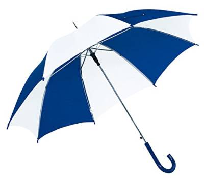 Stockschirm Automatisch blau weiß Schirm Durchmesser 103cm Regenschirm Speichenlänge ca. 59cm von Unbekannt