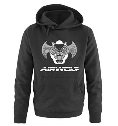 Unbekannt Airwolf - Logo III - Herren Hoodie - Schwarz / Weiss-Grau Gr. 5XL von Unbekannt