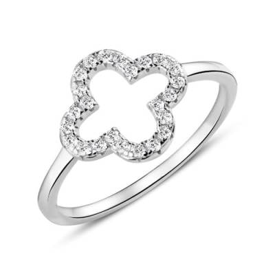 Ring Kleeblatt von Unique aus Sterlingsilber mit Zirkonia von Unique