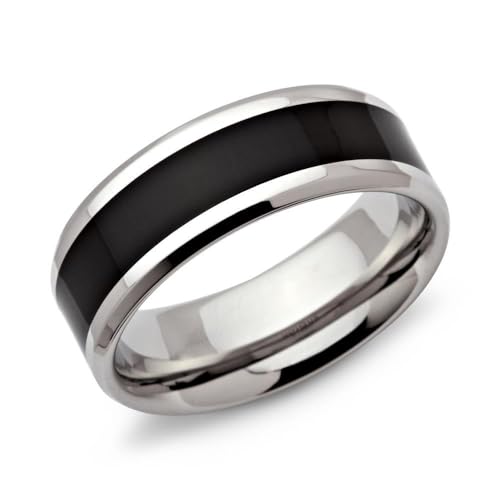 Unique Edelstahlring veredelt mit Ionic Black Plating R9089 von Unique