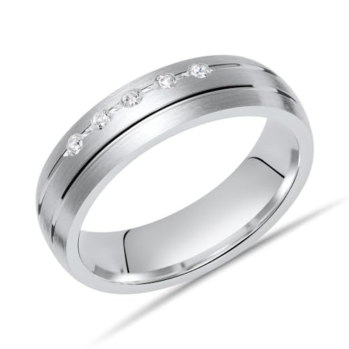 Unique Silberring 925 Sterling Silber Zirkonia 5mm breit R8533cz von Unique