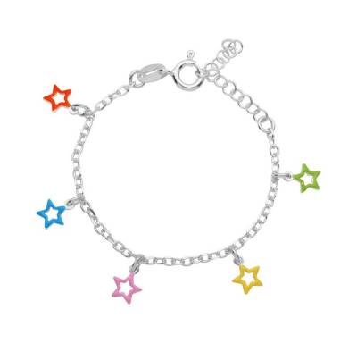 Unique Quarzuhr Unique Armband für Kinder 925 Silber mit bunten Sternen KB0002 von Unique