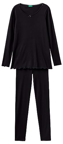 United Colors of Benetton Damen Pig (Trikot + Hose) 3ga23p029 Pyjamaset, Nero 100, L von United Colors of Benetton