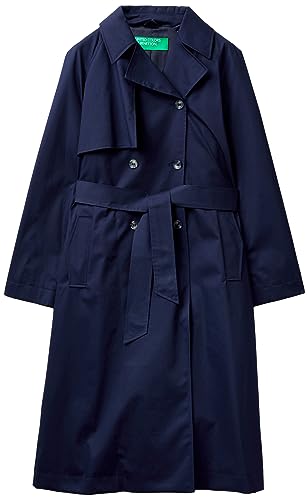 United Colors of Benetton Damen Staubwedel 2szxdn030 Trenchcoat, Dunkelblau 252, L von United Colors of Benetton