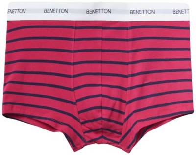 United Colors of Benetton Herren Boxer 3TTU2X00M Retroshorts, Righe Rosso Magenta e Blu Scuro 66C, M von United Colors of Benetton