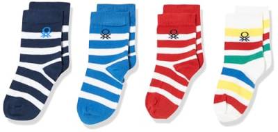 United Colors of Benetton Jungen (4 Paar) 6ao307034 Socken, Mehrfarbig 905, 10 Jahre von United Colors of Benetton