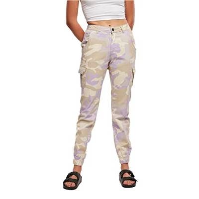 Urban Classics Damen Camo Cargo Broek voor dames Hose, Lilaccamo, 33 EU von Urban Classics