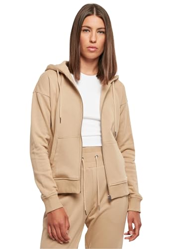 Urban Classics Damen TB4075-Ladies Organic Terry Zip Hoody Kapuzenpullover, unionbeige, L von Urban Classics