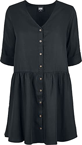 Urban Classics Damen TB3751-Ladies Babydoll Shirt Dress Kleid, Black, XS von Urban Classics