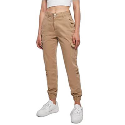 Urban Classics Damen Ladies High Waist Cargo Pants Hose, unionbeige, 30 von Urban Classics