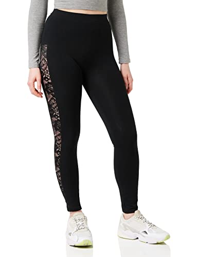 Urban Classics Damen Ladies Lace Striped Yoga-Hose Leggings, Schwarz (Black 00007), W(Herstellergröße: 5XL) von Urban Classics