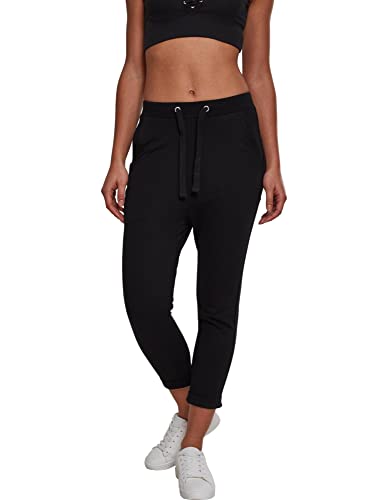 Urban Classics Damen Ladies Open Edge Terry Turn Up Pants Sporthose, Schwarz (Black 00007), XXL EU von Urban Classics