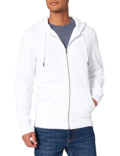 Urban Classics Herren Basic Terry Zip Hoody, White, L Strickjacke, L von Urban Classics