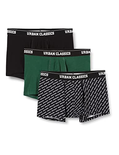 Urban Classics Herren Boxer Shorts 3-Pack Boxershorts, darkgreen+black+branded aop, XL von Urban Classics