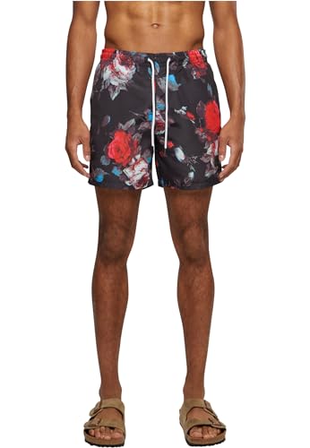 Urban Classics Herren Pattern Swim Shorts Badehose, Black Rose AOP, 3XL von Urban Classics