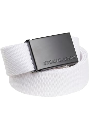 Urban Classics Unisex Canvas Belt Damen und Herren G rtel L nge 120 cm H he 3 7 cm, White/Black, Einheitsgr e EU von Urban Classics