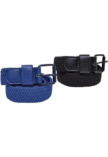 Urban Classics Unisex UCK2560-Elastic Belt Set Kids Gürtel, Black/spaceblue, L/XL von Urban Classics