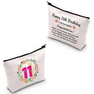 Happy 11th Birthday Gifts for Girls Sweet 11 Year Old Gift for Daughter Make-up Bag Daughter Pencil Case Reisetasche für sie, Tochter 11. Tasche, 3 von VAMSII