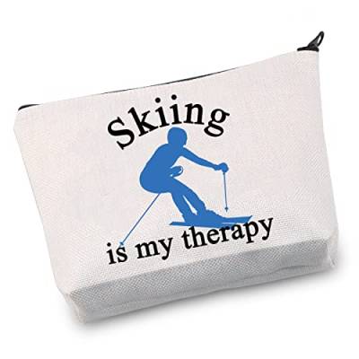 Skifahren Make-up Tasche Skifahrer Geschenke Skifahren Survival Kit für Mädchen Frauen Skifahrer Liebhaber Geschenk Sport Enthusiasten Kosmetik Reißverschluss Kulturbeutel, Ski-Therapie-Tasche von VAMSII