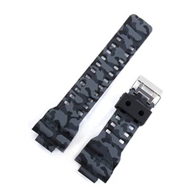 VISIYUBL 1. 6mm Kieselgel Sport Rennarmband-Bands Wasserdichte Gummisport-Silikon-Band-Armband for Casio GA-100 GA-110 GD-120 DW5600 (Color : Camo 7, Size : 16mm) von VISIYUBL