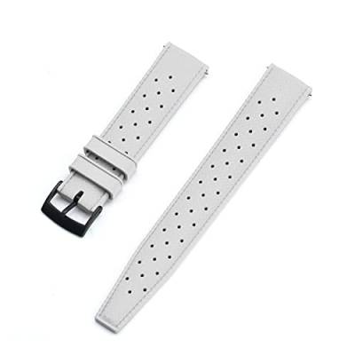 VISIYUBL 2. 2mm Tropischer Fluor-Gummi-Uhr-Armband 20 In mm Ersatzfit for Seiko SRP777J1. Uhrenband tauchen wasserdichte Armbandarmband for Männer (Color : White Black, Size : 22mm) von VISIYUBL